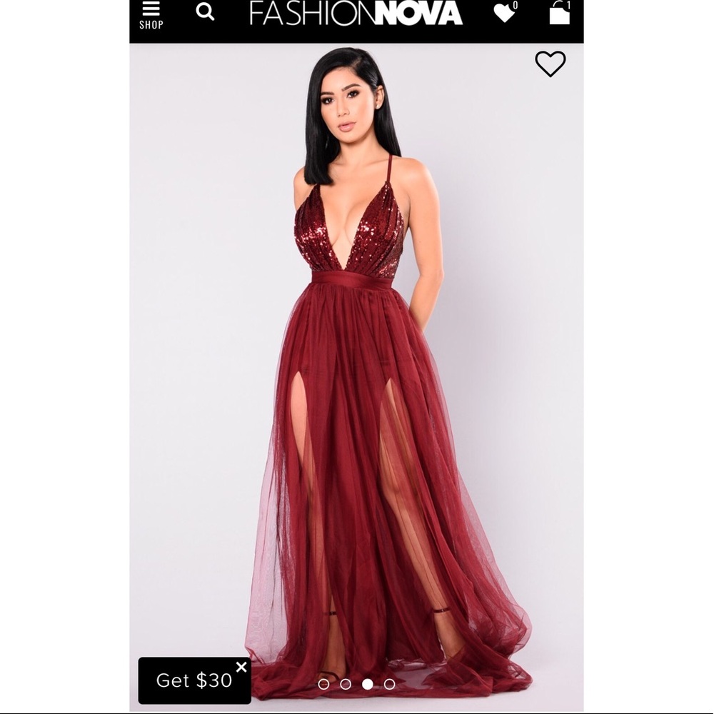 Red night dress from Fashionnova - Picture 1 of 2